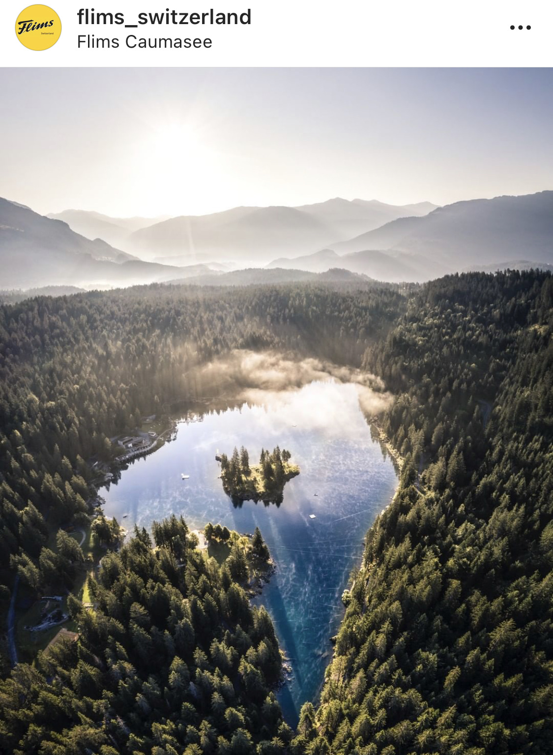 Lake Cauma from above — the famous turquoise mountain lake